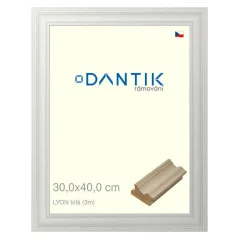DANTIK rám na obrázky, puzzle, fotografie 30x40 | LYON White (Plexi Clear)
