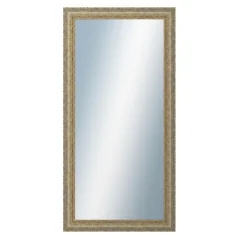 DANTIK - Zarámované zrkadlo - rozmer s rámom cca 60x120 cm z lišty ZVRATNÁ bielozlatá plast (3067)