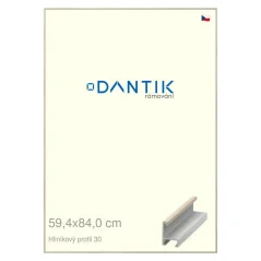 DANTIK rám na obrázky, puzzle, fotografie 59,4x84 | ALU profil 6030 dýha slovenská kosť (Plexi Clear)