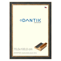 DANTIK obrázok, puzzle, fotorámik 70x100 | BACK modro-zlatý plast (Plexi Clear)