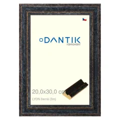 DANTIK rámik na obrázky, puzzle, fotografie 20x30 | LYON čierny (sklo číre)