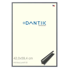 DANTIK rám na obrázky, puzzle, fotografie 42x59,4 | ALU profil 7002 Platinum matt (Plexi Clear)