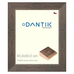 DANTIK rám na obrázky, puzzle, fotografie 40x50 | TOMAS sivá veľká (Plexi Clear)