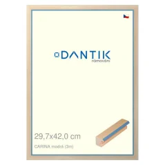 DANTIK rám na obrázky, puzzle, fotografie 29,7x42 | CARINA modrá (Plexi Clear)