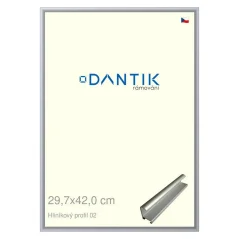 DANTIK rám na obrázky, puzzle, fotografie 29,7x42 | ALU profil 7002 Strieborný matný (Plexi Clear)