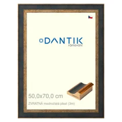 DANTIK obrázok, puzzle, fotorámik 50x70 | BACK modro-zlatý plast (Plexi Clear)