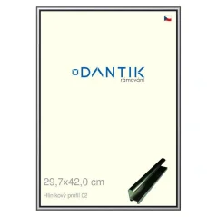 DANTIK rám na obrázky, puzzle, fotografie 29,7x42 | ALU profil 7002 Sivá lesklá (Plexi Clear)