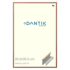 DANTIK rám na obrazy, puzzle, fotografie 20x30 | ALU profil 6030 Dubová dýha matný lak (sklo číre)