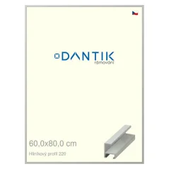 DANTIK rám na obrázky, puzzle, fotografie 60x80 | ALU profil 6220 Strieborný matný (Plexi Clear)