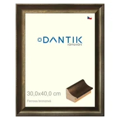 DANTIK obraz, puzzle, fotorámik 30x40 | Ferrosa bronz (Plexi Clear)