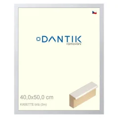 DANTIK rám na obrázky, puzzle, fotografie 40x50 | KASSETTE biely (Plexi Clear)
