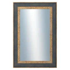DANTIK - Zarámované zrkadlo - rozmer s rámom cca 40x60 cm z lišty ZVRATNÁ modrozlatá plast (3068)