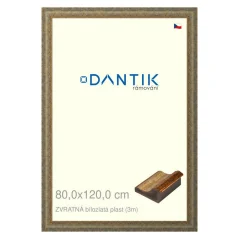 DANTIK rám na obrázky, puzzle, fotografie 80x120 | BACK bielo-zlatý plast (Plexi Clear)