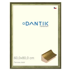 DANTIK obraz, puzzle, fotorámik 60x80 | Ferrosa gold (Plexi Clear)