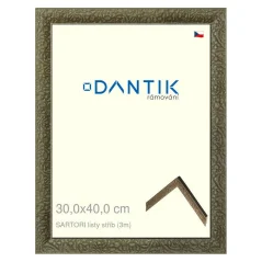 DANTIK obraz, puzzle, fotorámik 30x40 | SARTORI listy strieborné (Plexi číre)