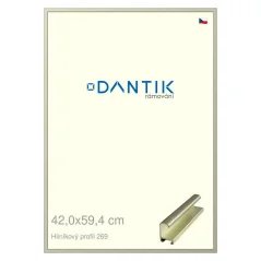 DANTIK rám na obrazy, puzzle, fotografie 42x59,4 | ALU profil 7269 Grey Pyrite leštený (Plexi Clear)