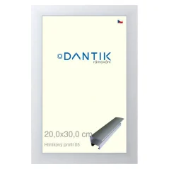 DANTIK rám na obrázky, puzzle, fotografie 20x30 | ALU profil 7005 Strieborný matný (sklo číre)
