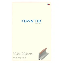DANTIK rám na obrazy, puzzle, fotografie 80x120 | ALU profil 6035 Orechová dýha surová (Plexi Clear)