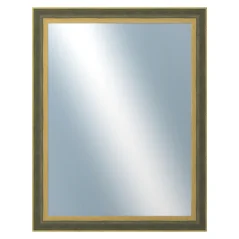 DANTIK - Zarámované zrkadlo - rozmer s rámom cca 70x90 cm z lišty ZVRATNÁ zelenozlatá plast (3070)