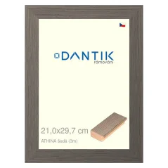 DANTIK obraz, puzzle, fotorámik 21x29,7 | ATHINA sivá (sklo číre)