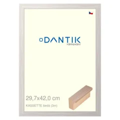 DANTIK obraz, puzzle, fotorámik 29,7x42 | KASSETTE sivá (Plexi Clear)