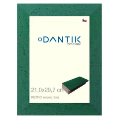 DANTIK obrázok, puzzle, fotorámik 21x29,7 | RETRO zelený (sklo číre)