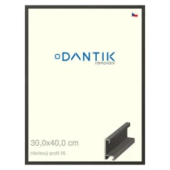 DANTIK rám na obrazy, puzzle, fotografie 30x40 | ALU profil 6035 dýha čierna (Plexi Clear)