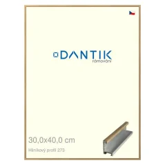 DANTIK rám na obrazy, puzzle, fotografie 30x40 | ALU profil 7273 Dubová dyha (Plexi Clear)