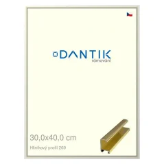 DANTIK rám na obrázky, puzzle, fotografie 30x40 | ALU profil 7269 Zlatý lesklý (Plexi Clear)
