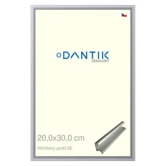 DANTIK rám na obrázky, puzzle, fotografie 20x30 | ALU profil 7002 Strieborný matný (sklo číre)