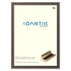DANTIK obrázok, puzzle, fotorámik 59,4x84 | TOOTH malý strieborný a čierny (Plexi Clear)