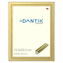 DANTIK obraz, puzzle, fotorámik 15x20 | ANDRE gold (sklo číre)
