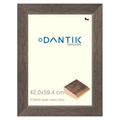 DANTIK rám na obrázky, puzzle, fotografie 42x59,4 | TOMAS sivá veľká (Plexi Clear)