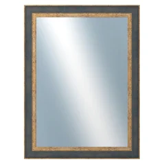 DANTIK - Zarámované zrkadlo - rozmer s rámom cca 60x80 cm z lišty ZVRATNÁ modrozlatá plast (3068)
