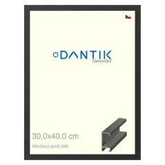 DANTIK rám na obrázky, puzzle, fotografie 30x40 | ALU profil 6240 Čierny matný (Plexi Clear)