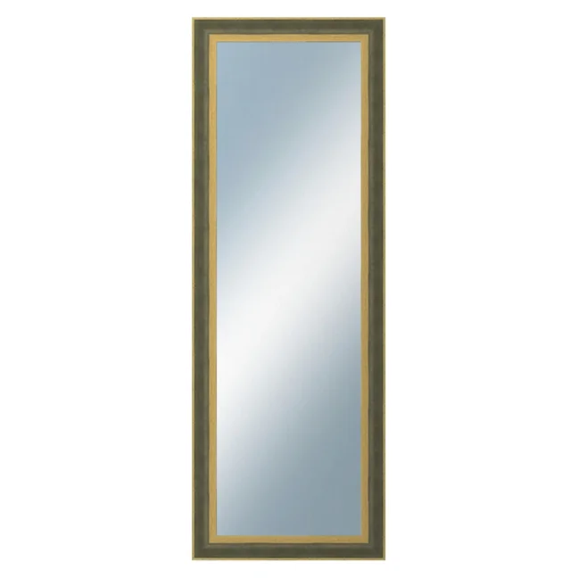 DANTIK - Zarámované zrcadlo - rozměr s rámem cca 50x140 cm z lišty ZVRATNÁ zelenozlatá plast (3070)