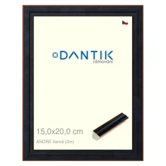 DANTIK rám na obrázky, puzzle, fotografie 15x20 | ANDRE čierna (sklo číre)