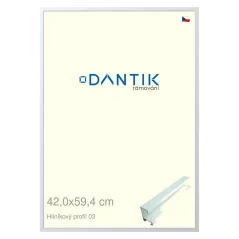 DANTIK rám na obrázky, puzzle, fotografie 42x59,4 | ALU profil 7003 biely matný (Plexi Clear)