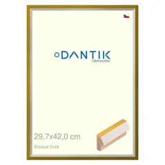 DANTIK rám na obrázky, puzzle, fotografie 29,7x42 | EVOQUE žltá (Plexi Clear)