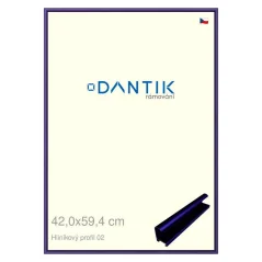 DANTIK rám na fotografie, puzzle, 42x59,4 | ALU profil 7002 modrá Azur matná (Plexi Clear)
