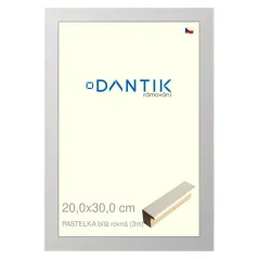 DANTIK rám na obrázok, puzzle, fotografiu 20x30 | PASTEL biely plochý (sklo číre)