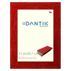 DANTIK obrázok, puzzle, fotorámik 21x29,7 | RETRO červená (sklo číre)