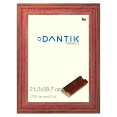 DANTIK obrázok, puzzle, fotorámik 21x29,7 | LYON červená (sklo číre)