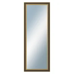 DANTIK - Zrkadlo v ráme - rozmery s rámom cca 60x160 cm od koľajnice VODA čierny a zlatý plast (3071)