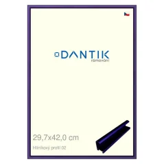 DANTIK rám na fotografie, puzzle, 29,7x42 | ALU profil 7002 modrá Azur matná (Plexi Clear)