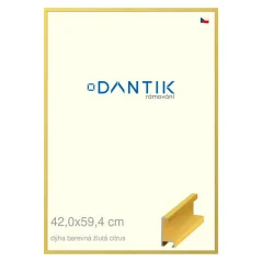 DANTIK rám na obrazy, puzzle, fotografie 42x59,4 | ALU profil 6035 Žltá citrusová dyha (Plexi Clear)
