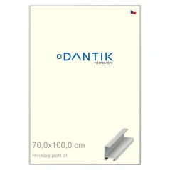 DANTIK rám na obrázky, puzzle, fotografie 70x100 | ALU profil 6001 Strieborný matný (Plexi Clear)