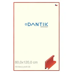 DANTIK rám na obrazy, puzzle, fotografie 80x120 | ALU profil 6035 Červená čerešňová dyha (Plexi Clear)