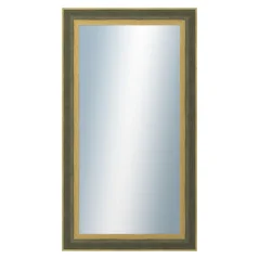 DANTIK - Zarámované zrkadlo - rozmer s rámom cca 50x90 cm z lišty ZVRATNÁ zelenozlatá plast (3070)