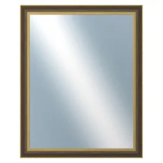 DANTIK - Zrkadlo v ráme - rozmery s rámom cca 80x100 cm od koľajnice VODA čierna a zlatá plastová (3071)